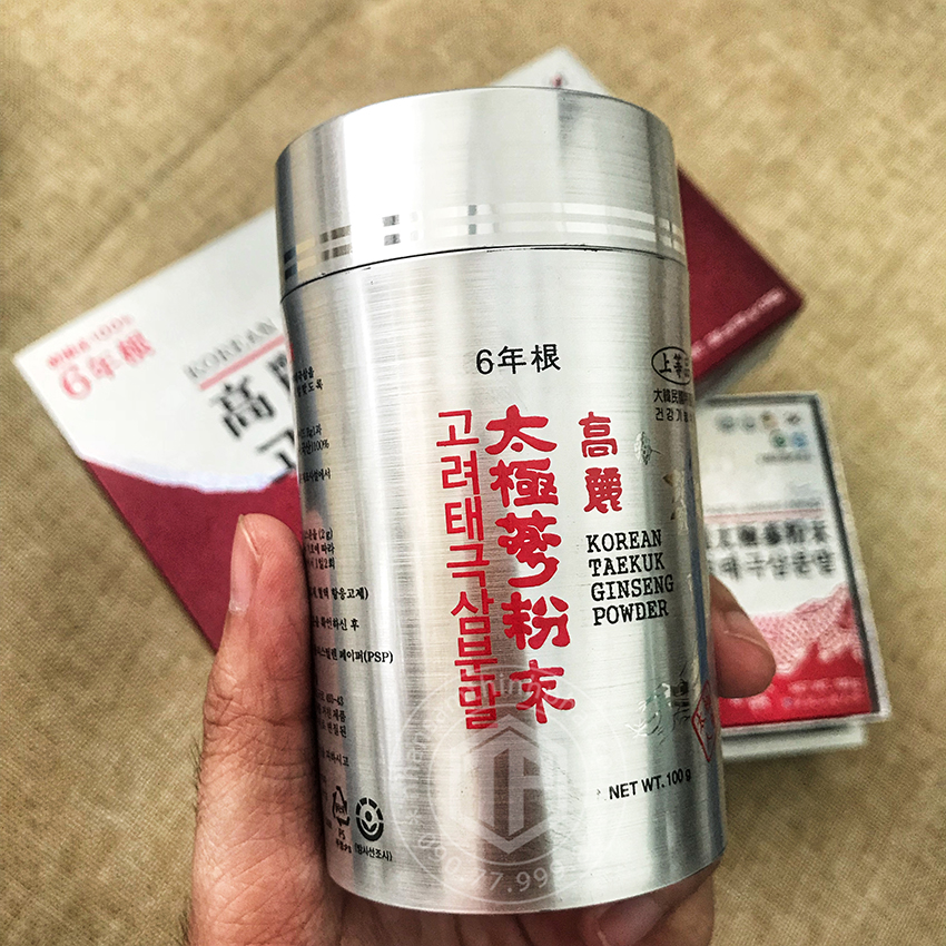 Bột hồng sâm 100% Hàn Quốc Dongil lọ 100g