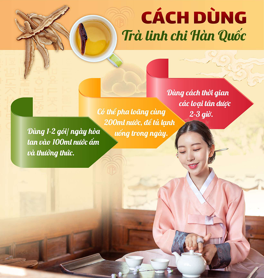 Cách Dùng Trà Linh Chi Hàn Quốc