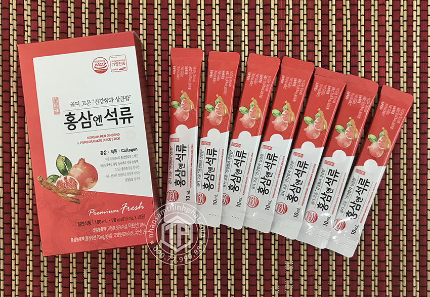 Nước lựu hồng sâm collagen Daedong 30 gói x 10ml 