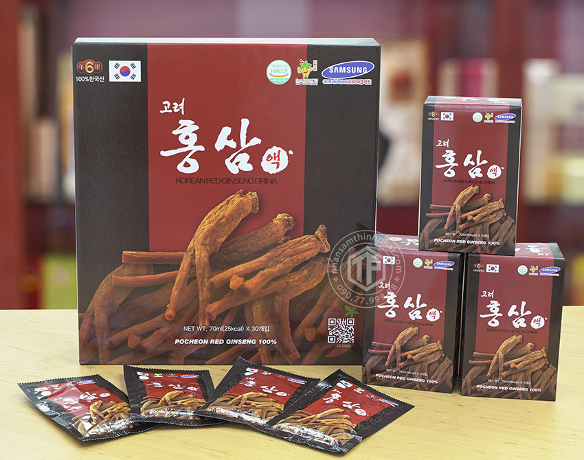 Nước hồng sâm Pocheon chính hãng sâm Hàn Quốc 6 năm tuổi hộp 30 gói