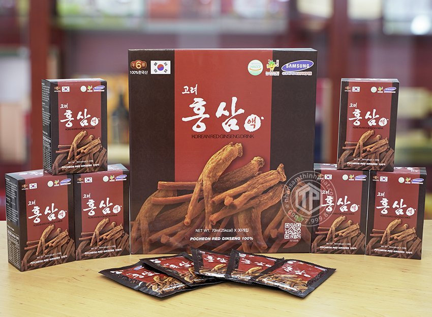 Nước hồng sâm Pocheon chính hãng sâm Hàn Quốc 6 năm tuổi hộp 30 gói