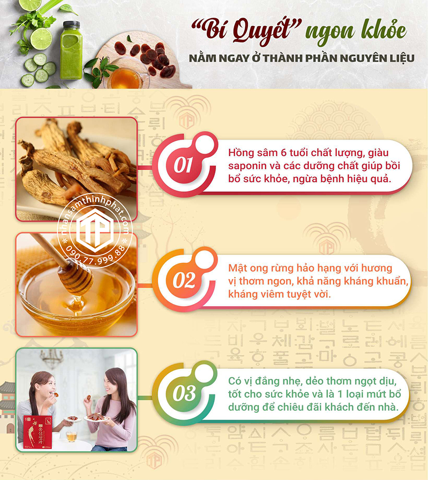 Sâm tẩm mật ong - Bí quyết ngon khỏe nằm ngay ở thành phần nguyên liệu