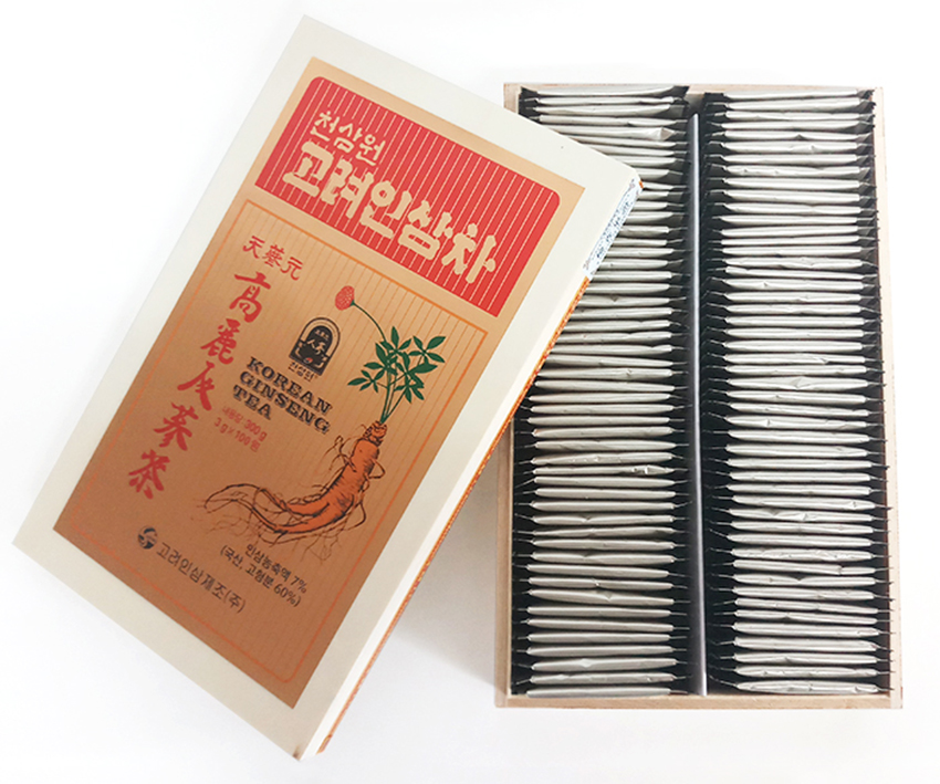 Trà hồng sâm Hàn Quốc hộp gỗ 100 gói