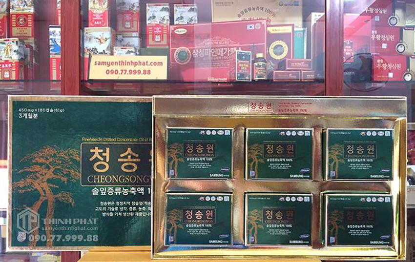 Viên tinh dầu thông đỏ Hàn Quốc Cheong Song Won hộp 180 viên hộp xanh