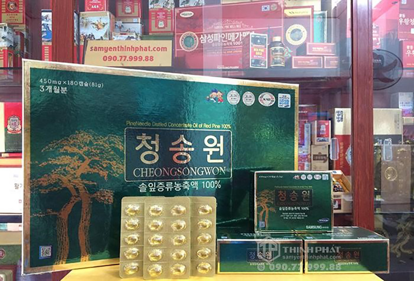 Viên tinh dầu thông đỏ Hàn Quốc Cheong Song Won hộp 180 viên hộp xanh